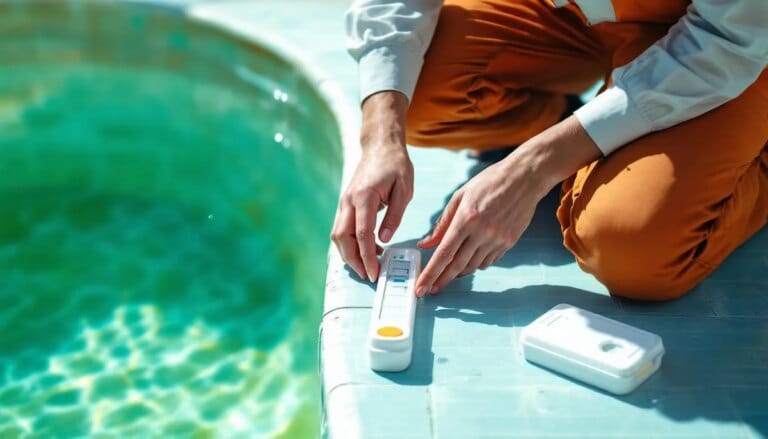 Eau de piscine verte et trouble avec une couleur verdâtre et trouble