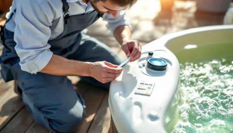 Eau du SPA verte avec une teinte naturelle et une apparence limpide