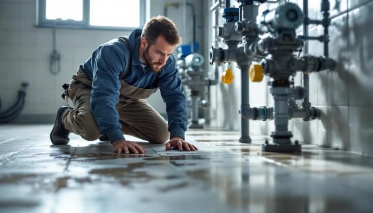 Image montrant des fuites sur une vanne 6 voies de piscine défectueuse