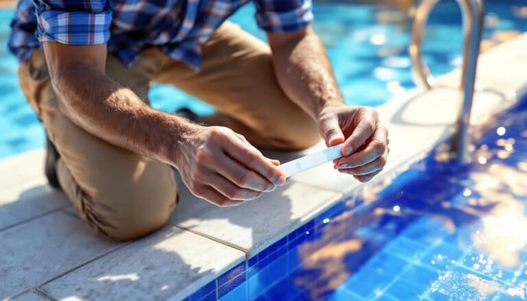 Image montrant pas de trace de chlore sur la bandelette de test