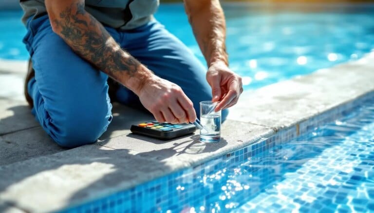 Tester le PH de l'eau de piscine avec un outil de mesure précis