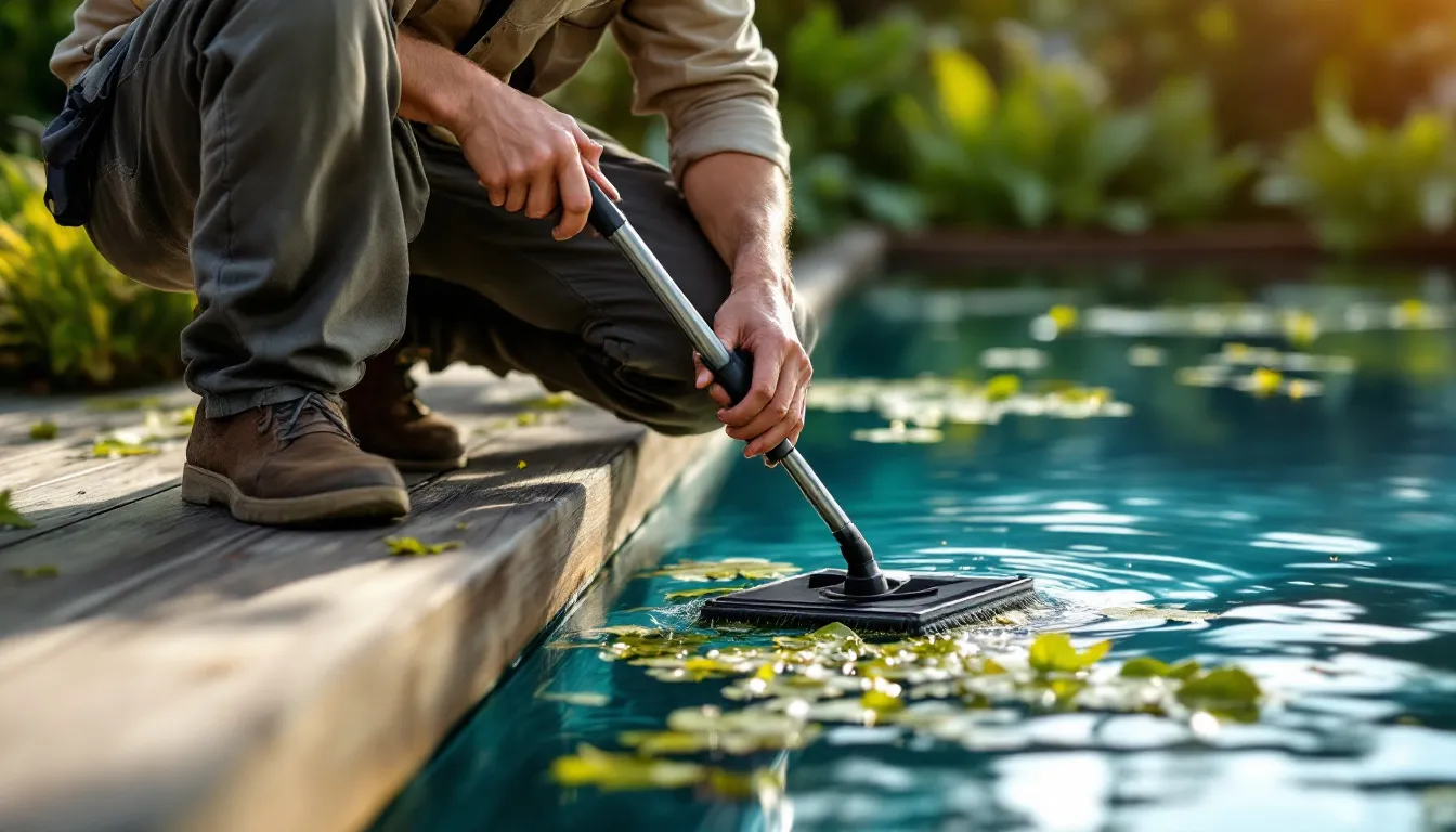 Entretien d'une piscine naturelle avec soin et maintenance écologique