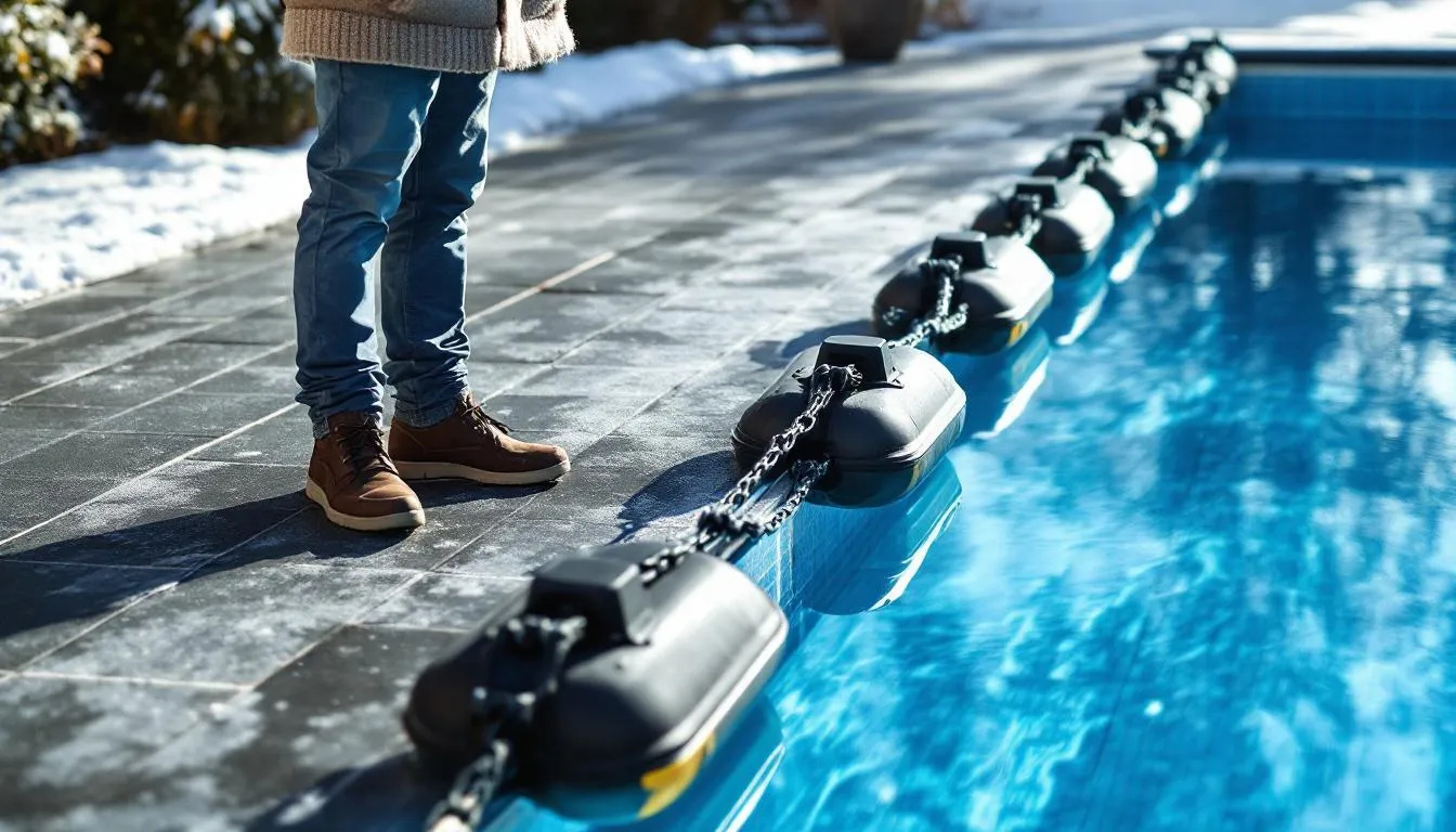 Flotteur d'hivernage pour piscine protégeant le bassin du gel efficacement