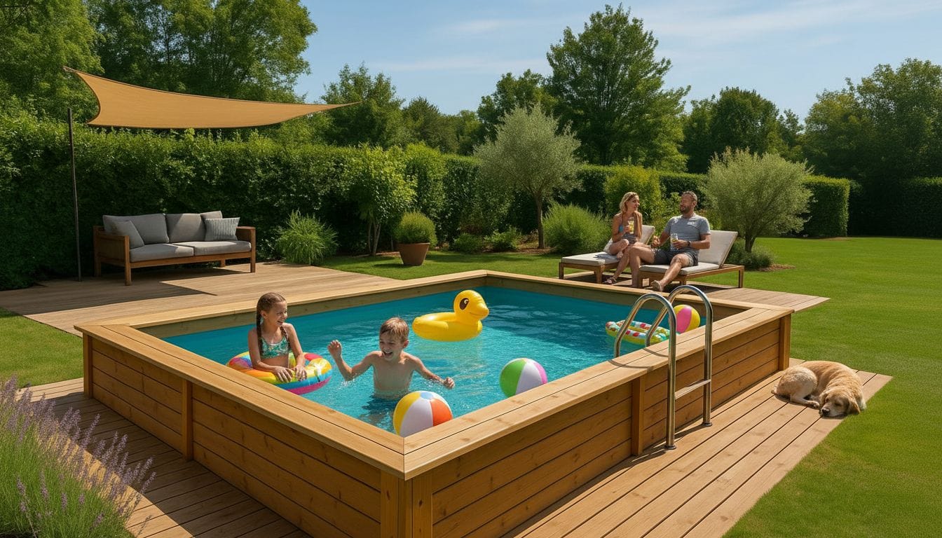 piscine en bois jardin