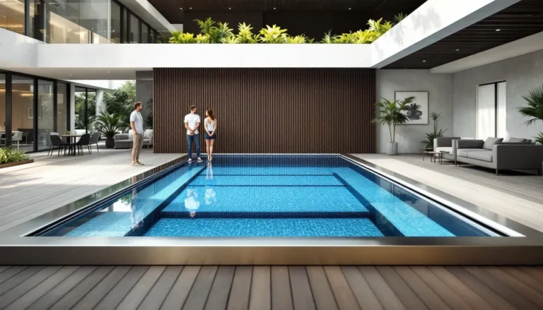 Piscine inox moderne offrant performance thermique et design élégant