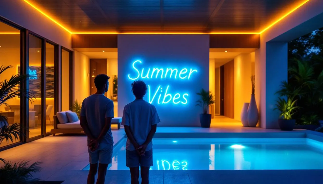 Décorer son pool-house avec un néon personnalisé lumineux unique