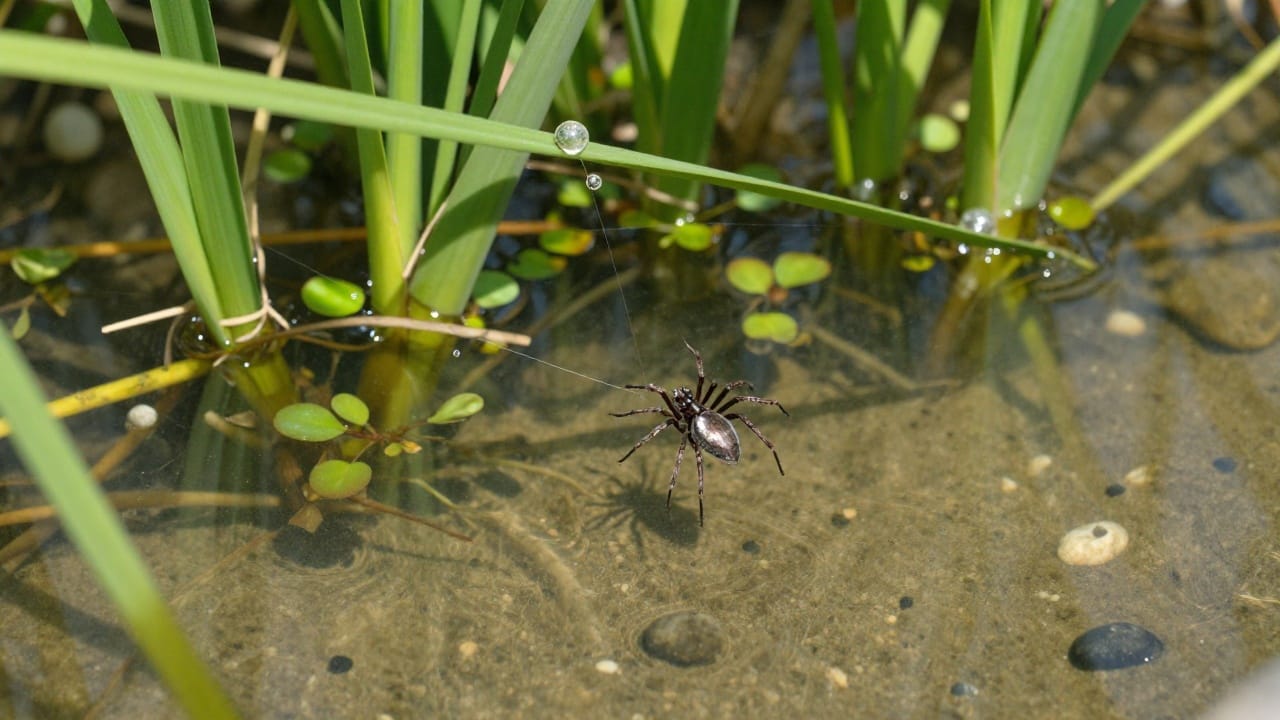 Photo d'argyroneta aquatica, une araignée aquatique remarquable