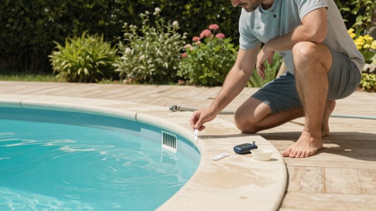 Mise en eau d'une piscine lors du remplissage initial du bassin