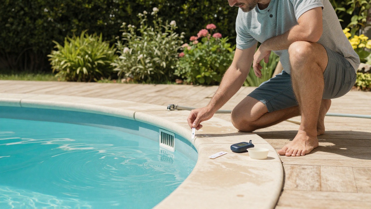 Mise en eau d'une piscine lors du remplissage initial du bassin