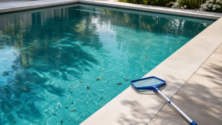 comment nettoyer le fond de la piscine sans aspirateur avec une épuisette de fond