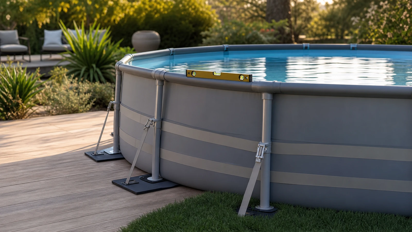 comment redresser une piscine tubulaire sans la vider avec détail pratique illustré