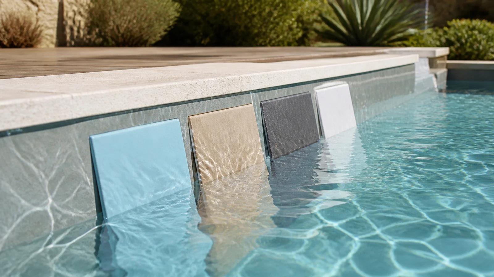 couleur de liner piscine et rendu avec détail pratique illustré