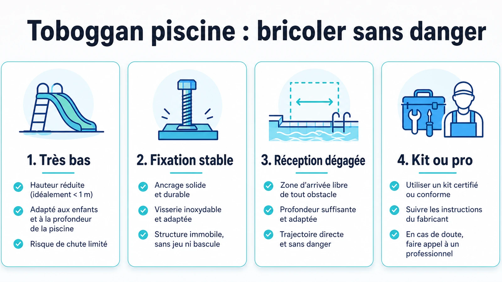 infographie sur fabriquer un toboggan pour piscine en sécurité