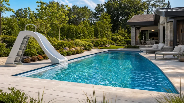 fabriquer un toboggan pour piscine avec bassin résidentiel sécurisé