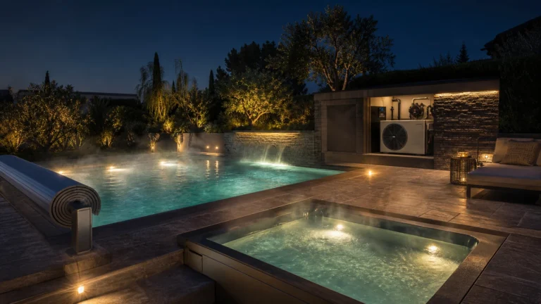 faut-il chauffer sa piscine la nuit illustré dans une scène éditoriale
