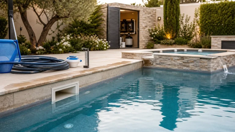 ma piscine a perdu 20 cm d'eau illustré dans une scène éditoriale