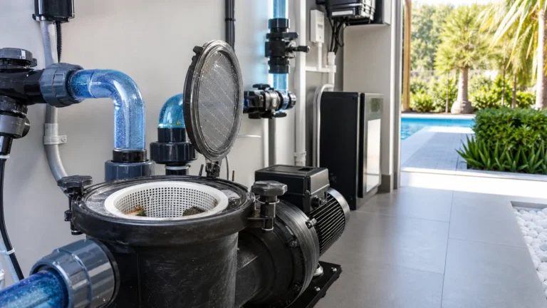pompe à eau tourne mais n'aspire pas dans une piscine résidentielle