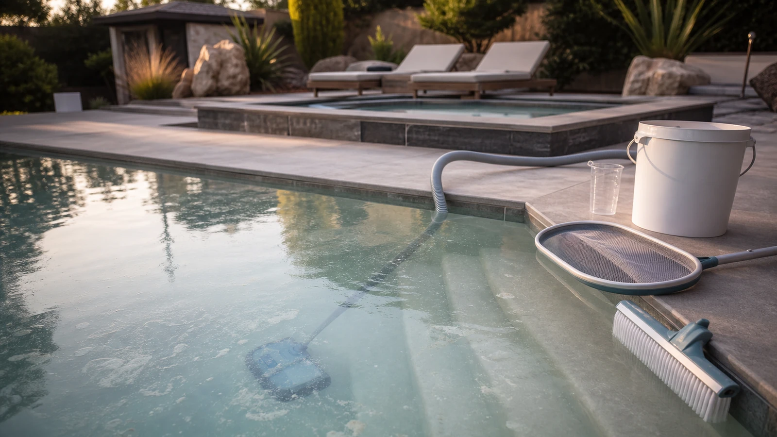 trop de floculant dans la piscine avec détail pratique illustré